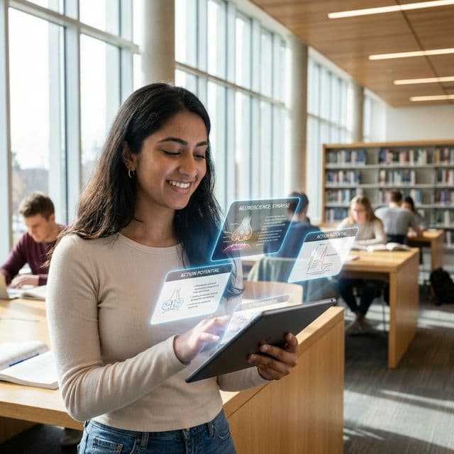 A highly realistic visualization of a glowing digital nervous system connected to digital flashcards